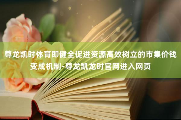 尊龙凯时体育即健全促进资源高效树立的市集价钱变成机制-尊龙凯龙时官网进入网页