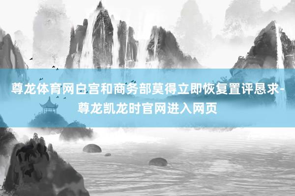 尊龙体育网白宫和商务部莫得立即恢复置评恳求-尊龙凯龙时官网进入网页
