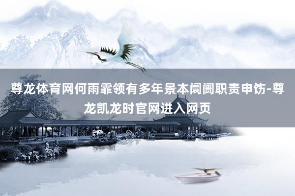 尊龙体育网何雨霏领有多年景本阛阓职责申饬-尊龙凯龙时官网进入网页