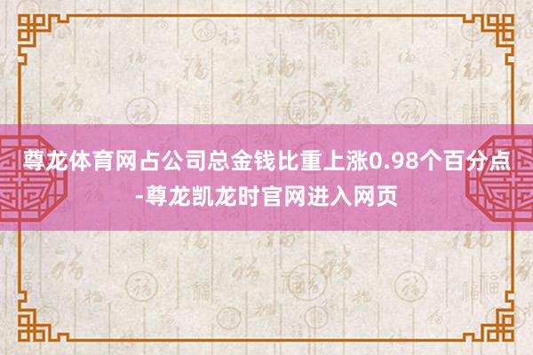尊龙体育网占公司总金钱比重上涨0.98个百分点-尊龙凯龙时官网进入网页